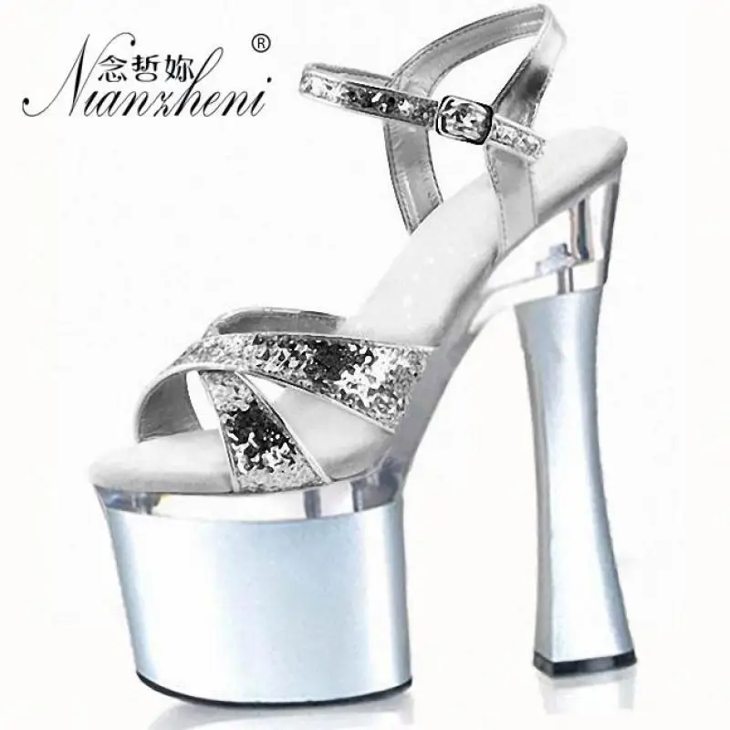 20 см леди платье в строгом стиле Женские модные босоножки на платформе 8 дюймов