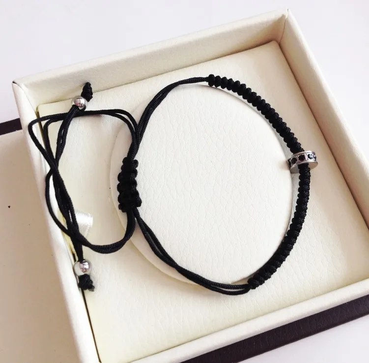 silver black rope Анил Arjandas плетеный браслет микро-кристалл циркониевая бусина плетеный браслет мужские ювелирные изделия - Окраска металла: silver black rope