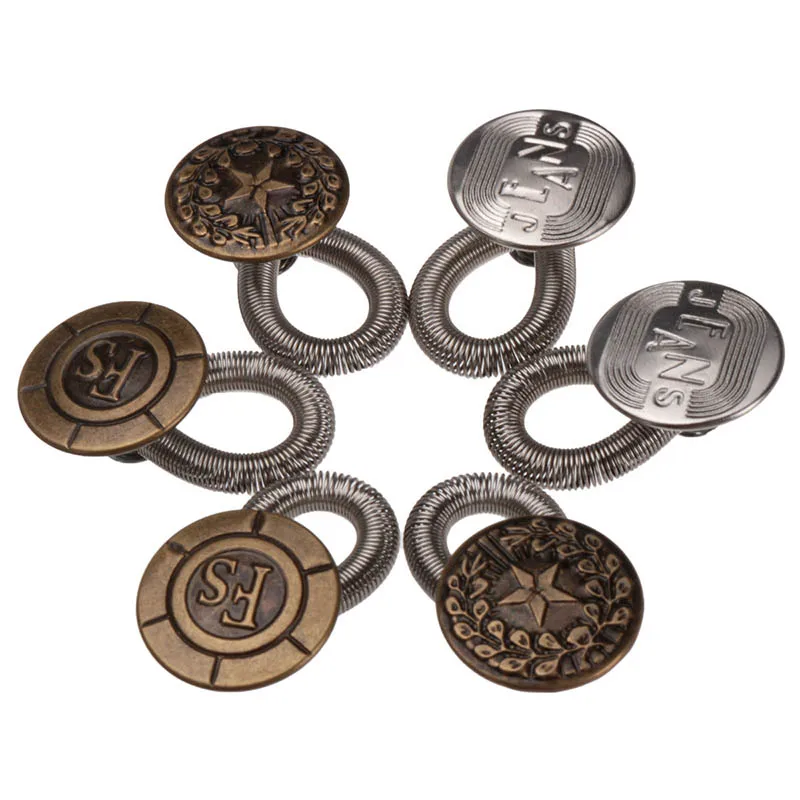 6 шт./компл. Новый Для женщин мужские джинсовые брюки с кнопками Fix Expanders талия