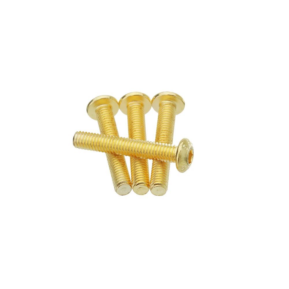 20 шт. 12 9 полукруглый болт с титановым золотым шестигранным винтом M3x 5/6/8/10/12/14/16/18/20