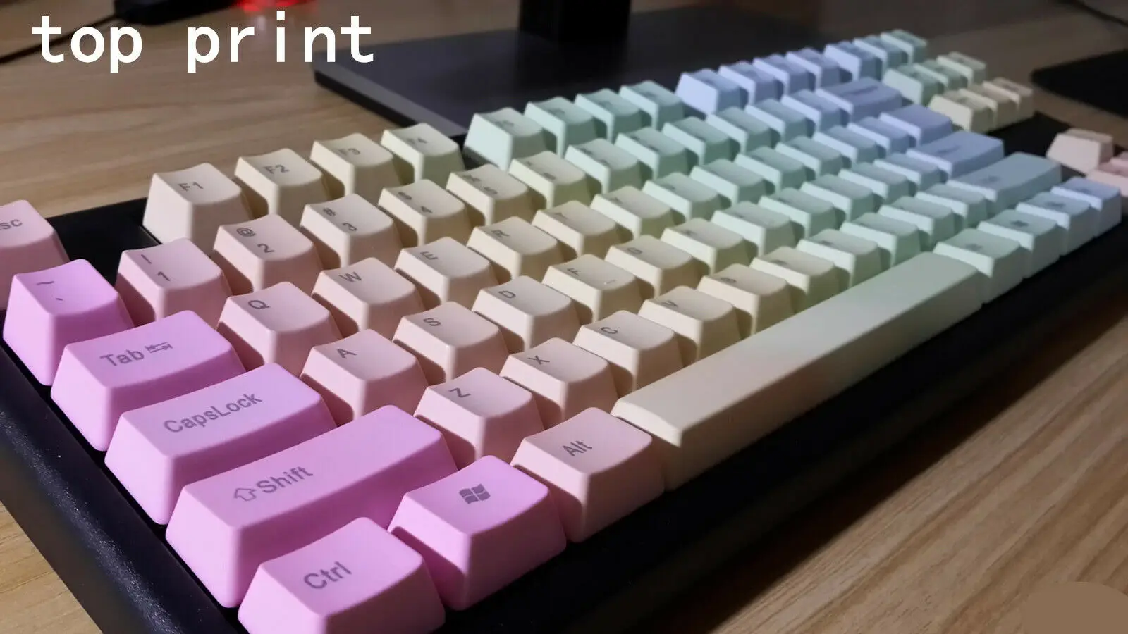 87/104 клавиш радужная клавиатура PBT с подсветкой верхняя принтом OEM ANSI для