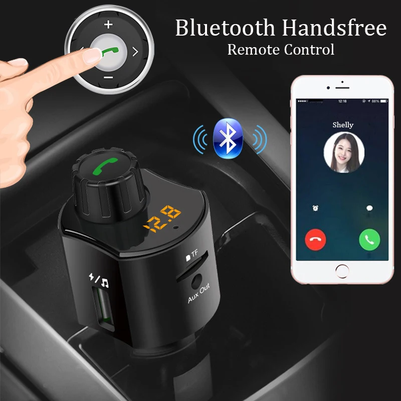 Rylybons FM передатчик Bluetooth Handsfree Car Kit TF USB fm Автомобильный MP3-плеер 3 5 мм AUX Hands Free Dual