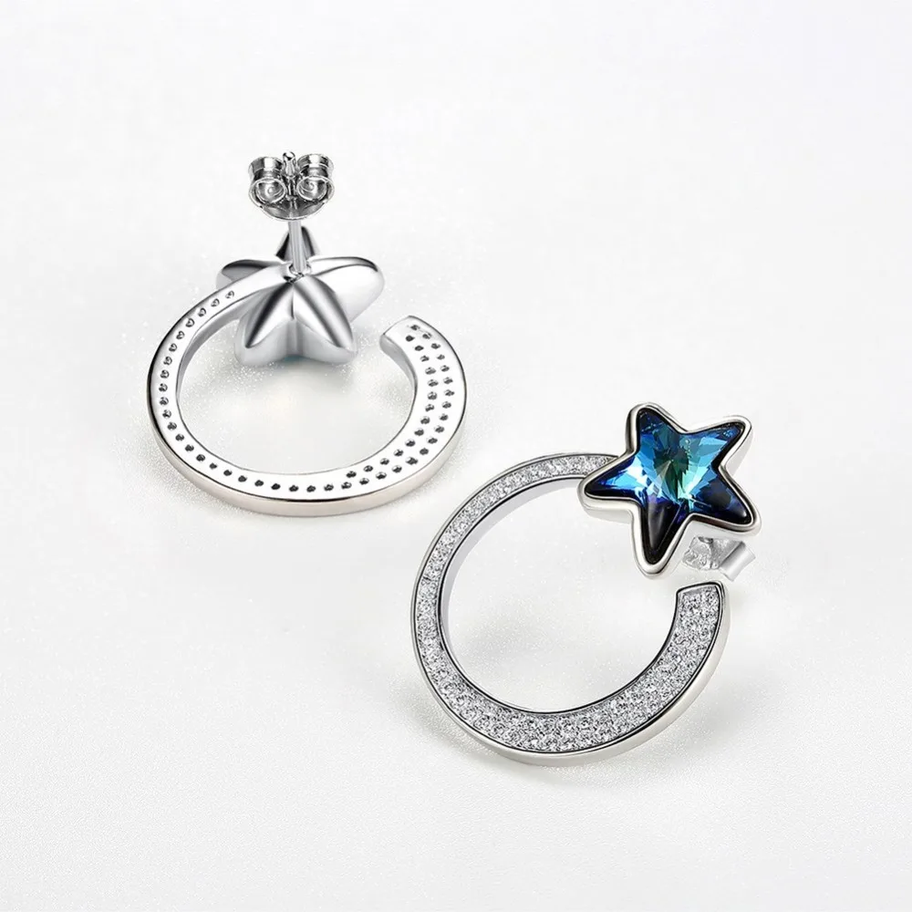 Женские серьги с кристаллами Swarovski LEKANI серьги-капли в форме звезды 925 пробы