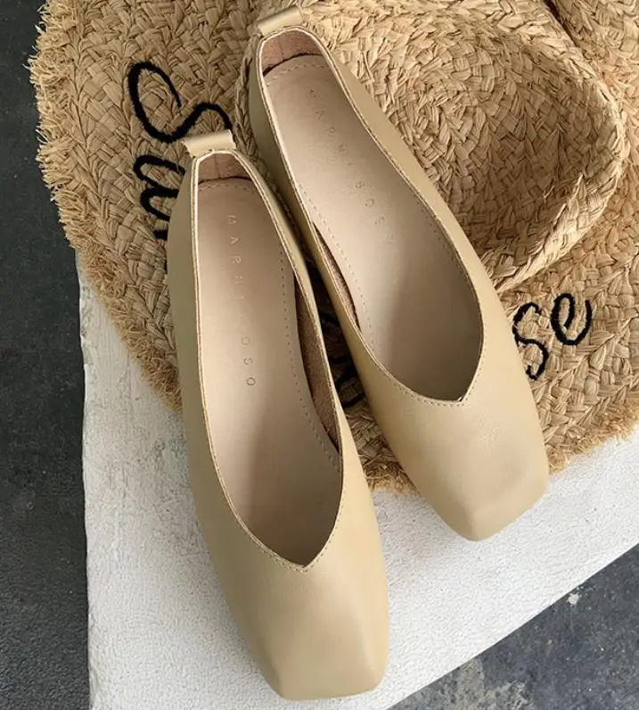 S11 Beige Женская обувь; женская обувь из натуральной кожи на плоской подошве; женские повседневные рабочие балетки на плоской подошве; женская обувь на плоской подошве; большие размеры - Цвет: S11 Beige
