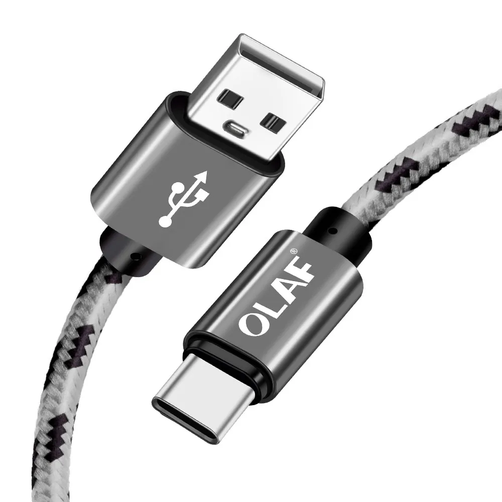 Gray Олаф usb type C кабель для быстрой зарядки USB C type-C 2,1 кабель для передачи данных USB кабель для зарядки телефона для samsung S9 S8 Note 9 8 pocophone F1 - Цвет: Gray
