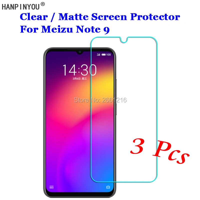 3 шт./лот для Meizu Note 9 6 2 дюйма Новая прозрачная/Антибликовая матовая защитная