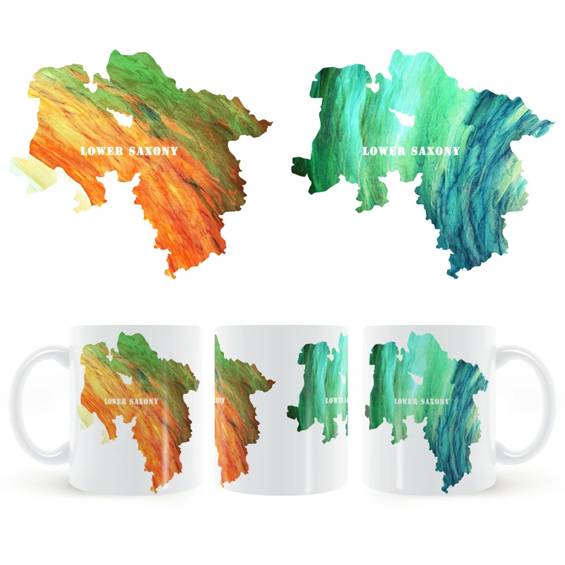 Германия Нижняя Саксония карта кружка Кофе молока Керамика с возможностью