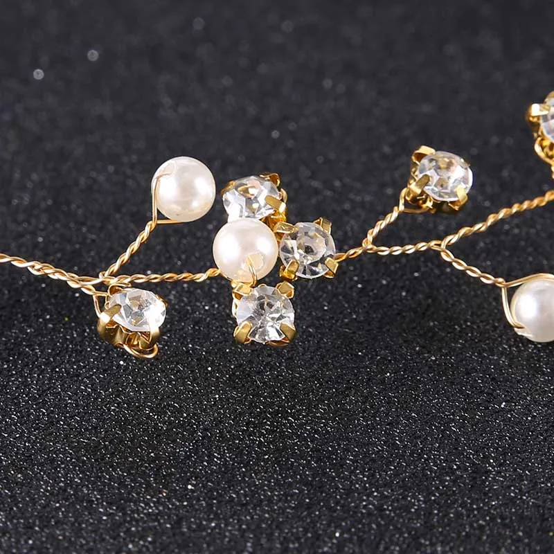 Gold/Silver Color Crystal Headband Pearl Tiaras de Noiva Hair Jewelry Women Headpiece Ornaments Wedding Accessories VL | Украшения и