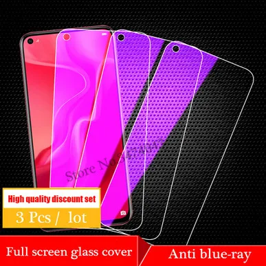 3 шт./лот, закаленное стекло для huawei honor V20 V10, защита экрана, полное покрытие, стекло для huawei honor View 10 20, защитная пленка - Цвет: 3Pcs Anti blue-ray
