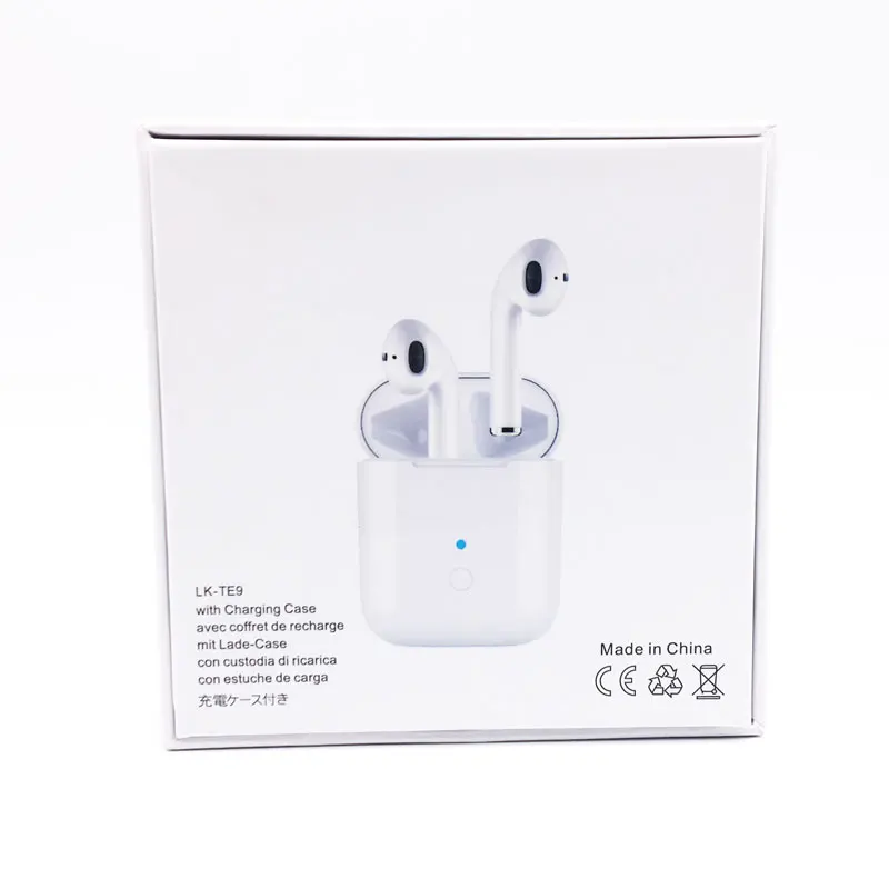 Новейшая Мини-LK-TE9 TWS Высококачественная гарнитура Bluetooth v5.0 Наушники новые беспроводные наушники 1:1 Поддержка беспроводной зарядки