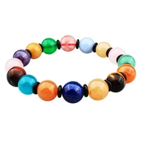 hawson bracelet for women 10 mm multi color stone beads mens tiger eye bracelets with elastic rope