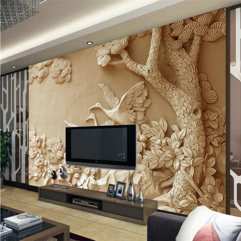 Beibehang пользовательские фото обои Стикеры рельеф Дерево стерео Настенное панно