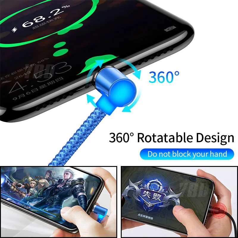 YBD 2 м 1 м l-тип Магнитный зарядный кабель Micro usb type C кабель для iPhone к USB шнур для iPhone Магнитный зарядный провод для iPhone X