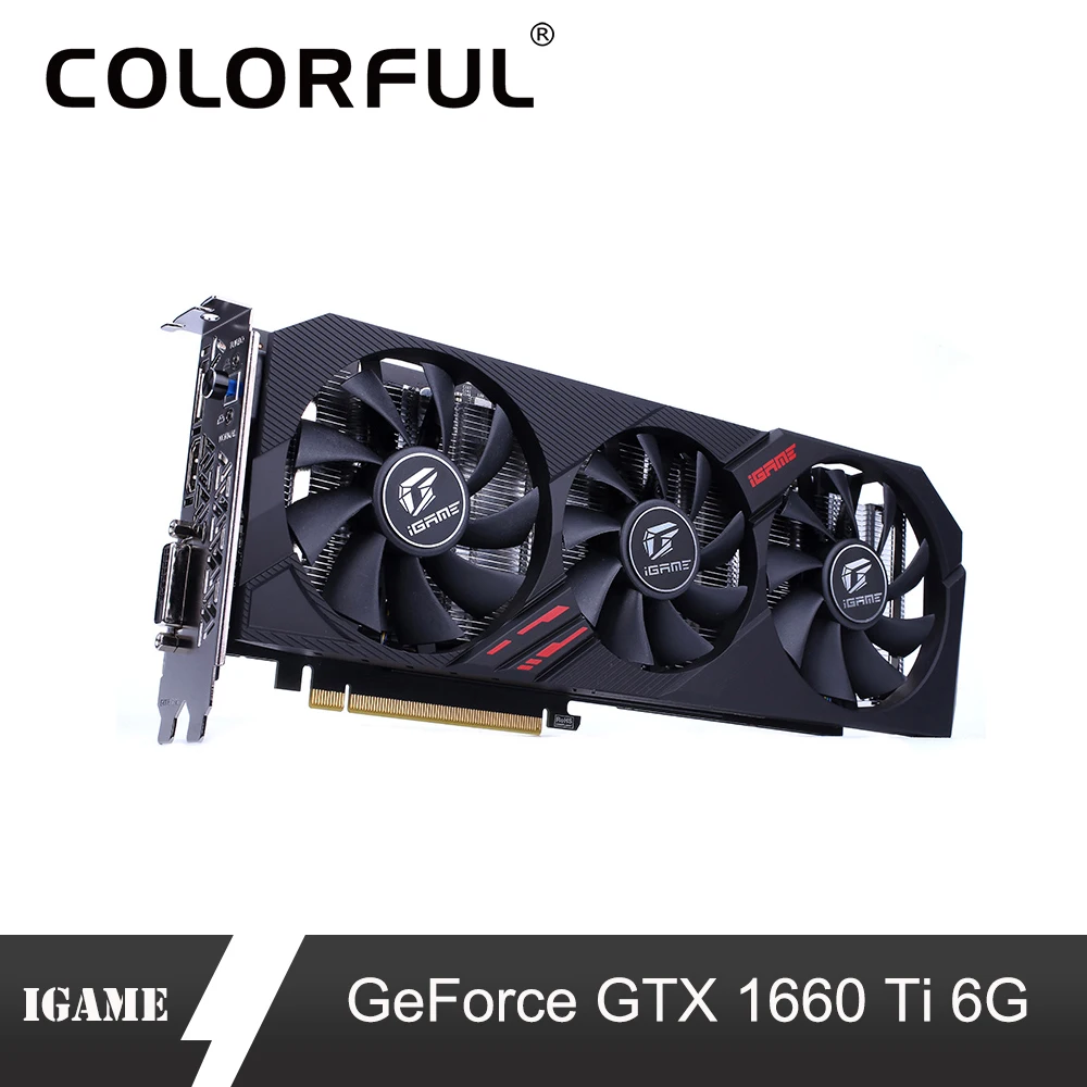 Красочные GeForce GTX 1660Ti ультра графическая карта Nvidia GPU GDDR6 6G GTX 1660 Ti видеокарта 192 бит PCI-E 3,0 для игрового ПК