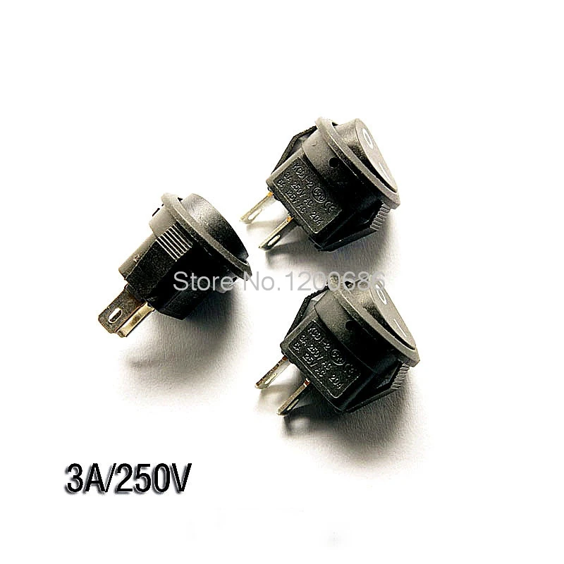 Маленький круглый переключатель черный 2 фута файла клавишный 3A / 250V 6A 125V - купить