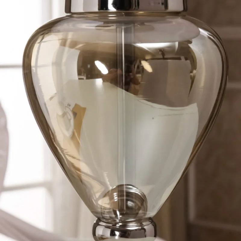 Современный простой хрустальный стеклянный тканевый Настольный светильник для