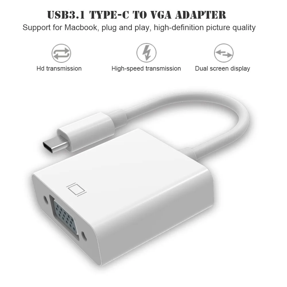 Новый USB 3 1 Type C VGA Женский адаптер кабель type к hdmi для нового Macbook 12 дюймов Chromebook Pixel