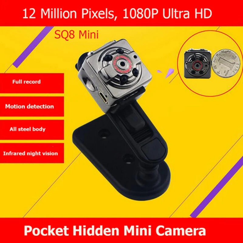 

Mini Camcorders SQ8 1080P Full HD 1080P 720P12.0MP Smallest Sport DV Video Recorder Camera Cam DVR w/ Motion Detection 2018 NEW