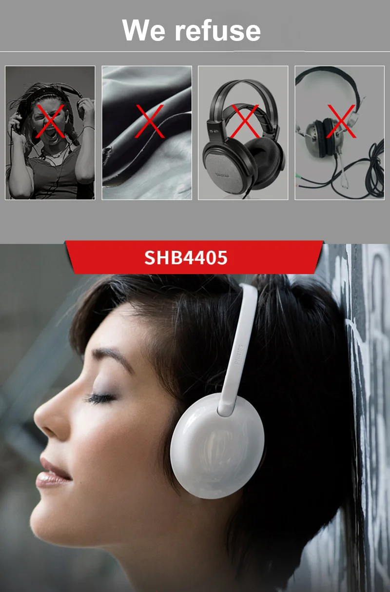 Philips беспроводная гарнитура SHB4405 с Bluetooth 4,1 литий-полимерный регулятор громкости для Iphone X Galaxy Note 8 официальный тест