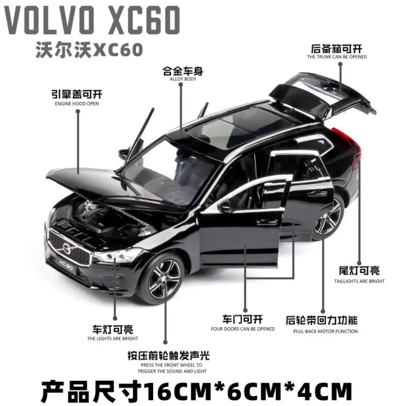 1/32 Diecasts и Toy транспортные средства XC60 модель автомобиля со звуком светильник