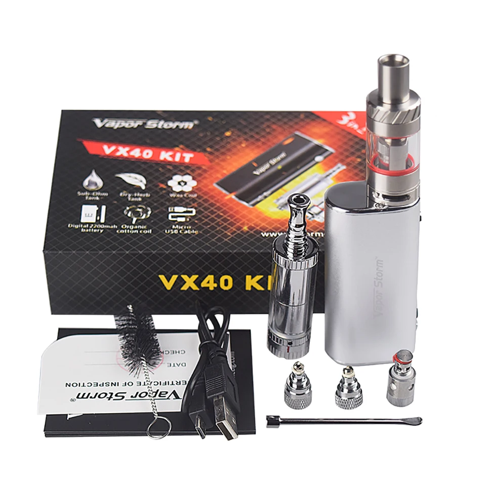 Электронная сигарета 3 в 1 Vapor Storm VX40 40 Вт аккумулятор 2200 мАч бокс мод вейп масло
