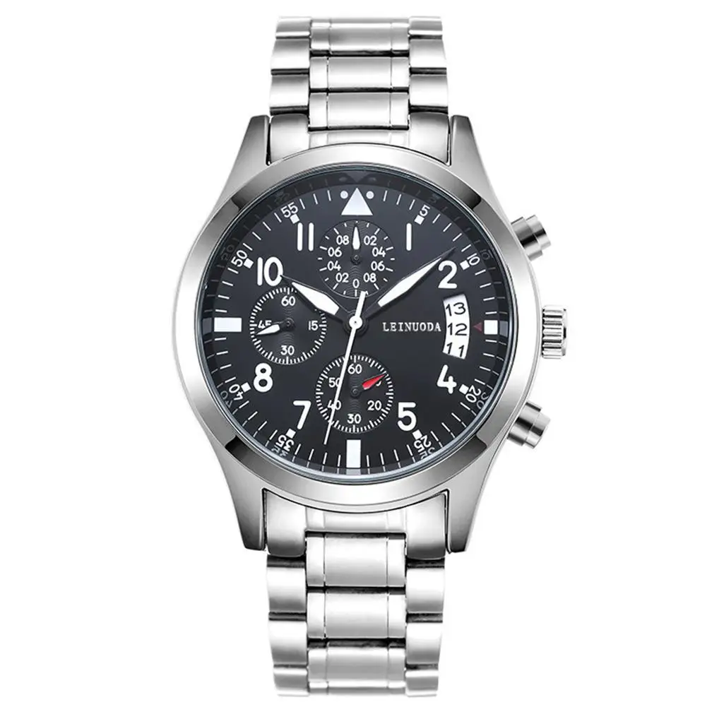 LinTimes Для мужчин открытый световой Кварцевые часы с календарем тонкий указатель