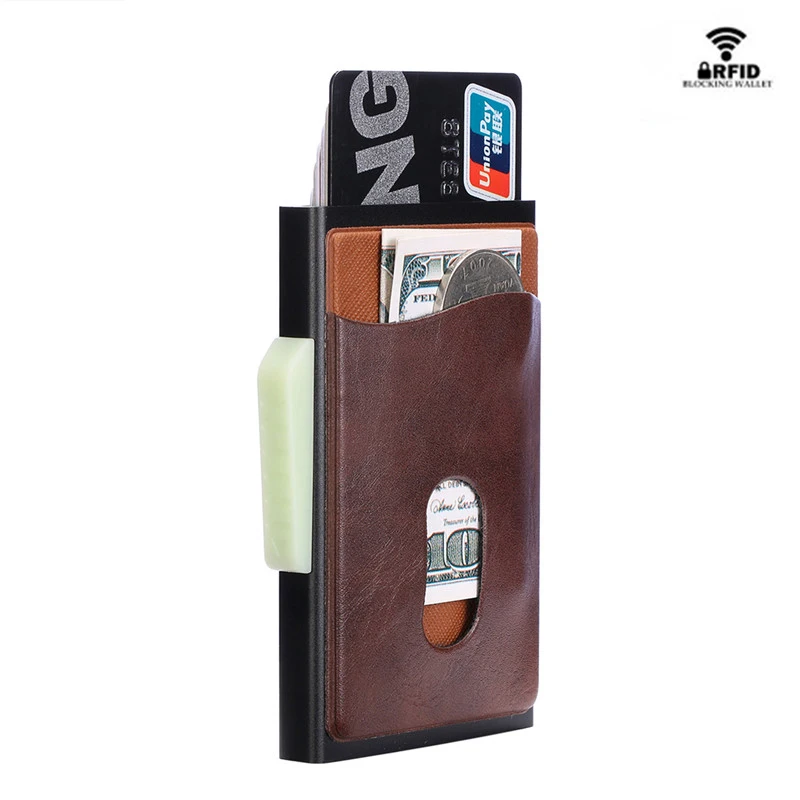 Кошелек с RFID блокировкой для карт BISI GORO Металлический футляр повседневный