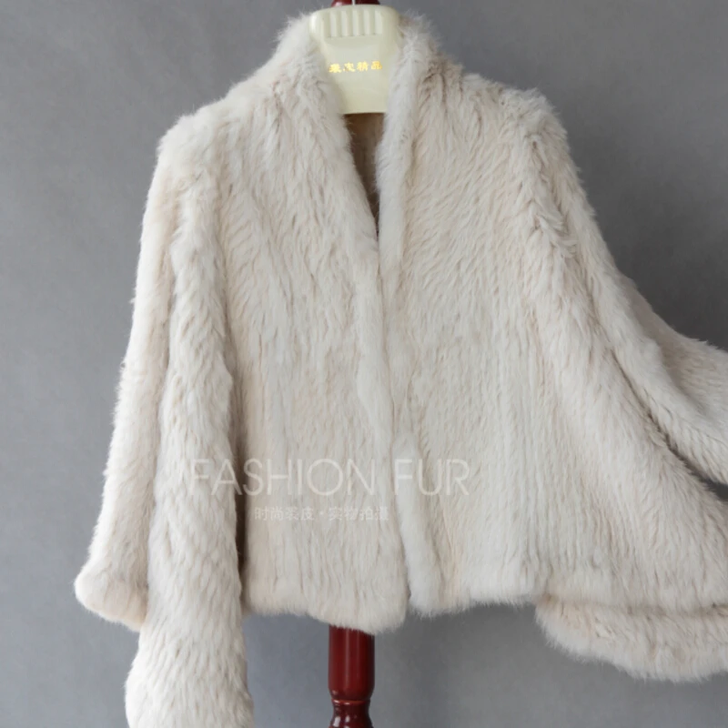 Шуба из натурального кроличьего меха FXFURS вязаный меховой кардиган шуба