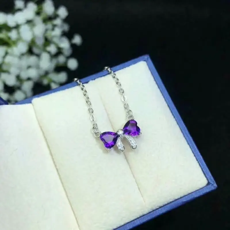 SHILOVEM 925 серебро Пьезоэлектричество подвески из аметиста классические оптовая