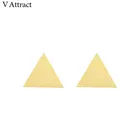 V Attract Geometric Triangle Stud Earrings Rose Gold Stainless Steel Minimalist Pyramid Jewelry For Women and Men