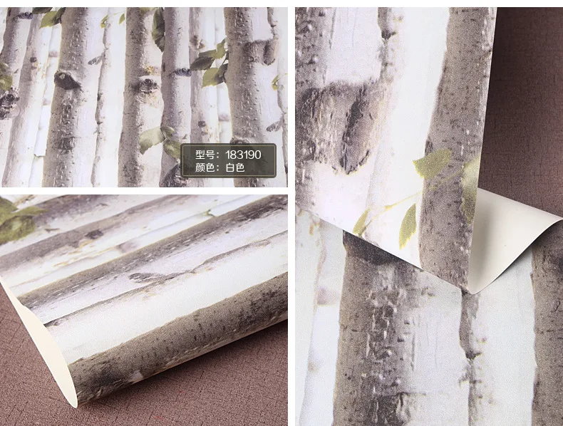 ПВХ 3D Березовое дерево обои для спальни современный дизайн гостиная настенная
