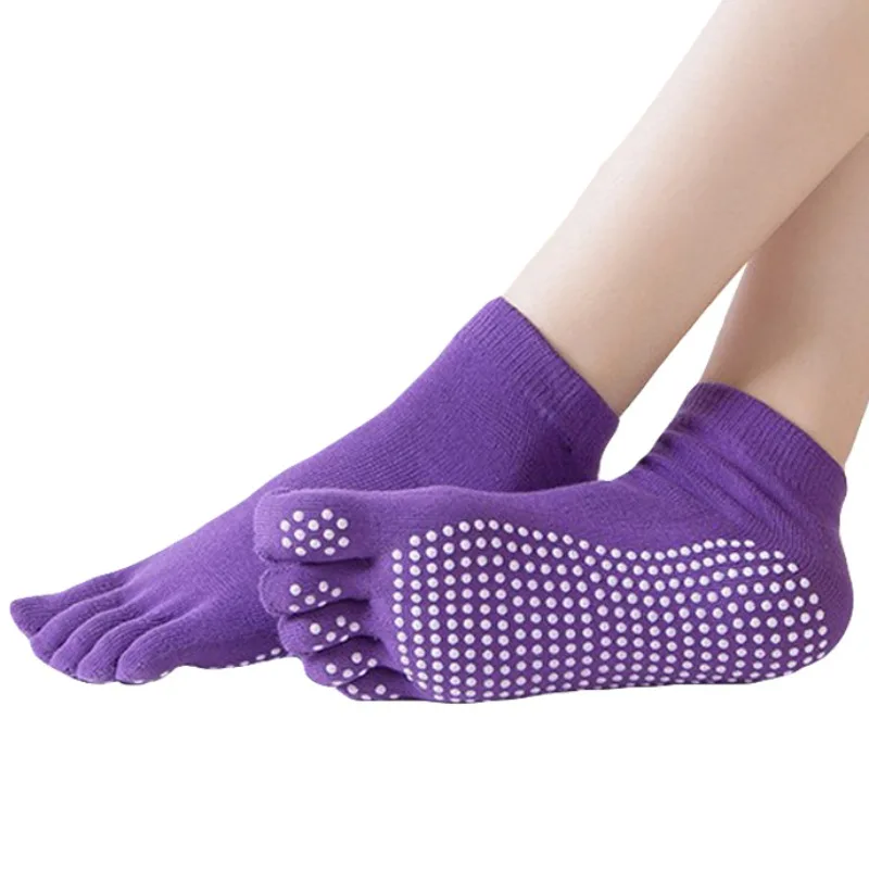 

Women Yoga Dance Socks Ive Toe Fingers Full Toe Gym Sport Non Slip Pilates Fitness Running Socks Anti-slip Sock Slippers