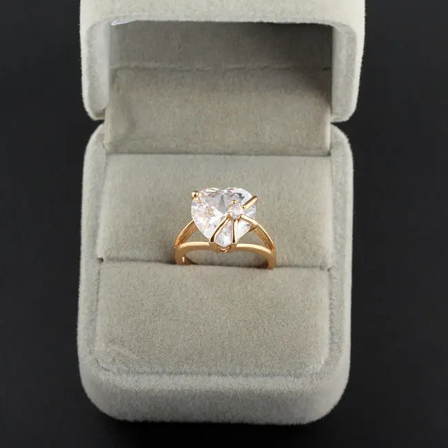 Ювелирные украшения 18K золото прозрачный кубический цирконий большое кольцо в