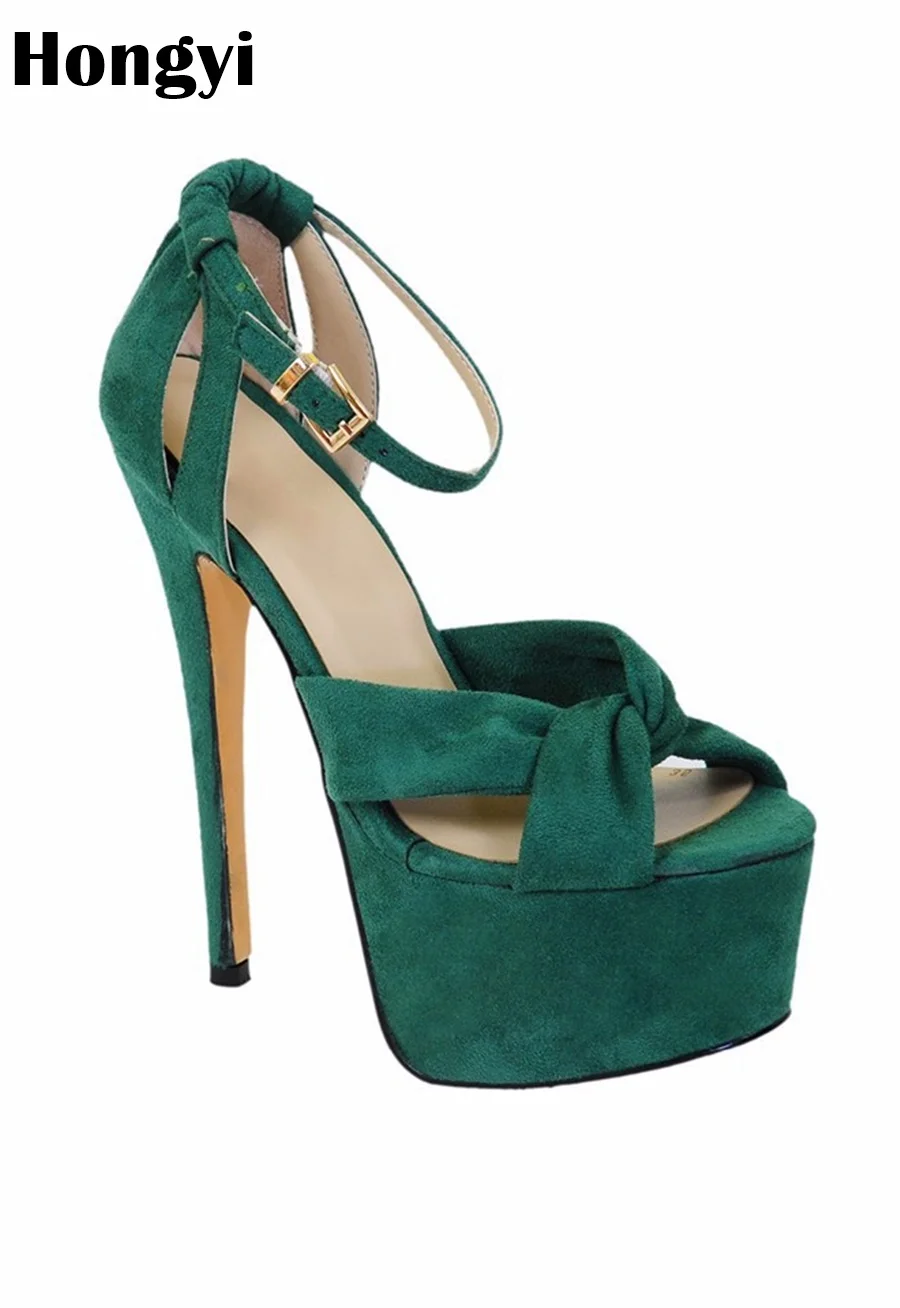 

Hongyi Fashion Women Sandals Summer Shoes Open Toe Thin High Heel Mujer Soft PU Women Platform Sandals High-Heeled Shoes Woma