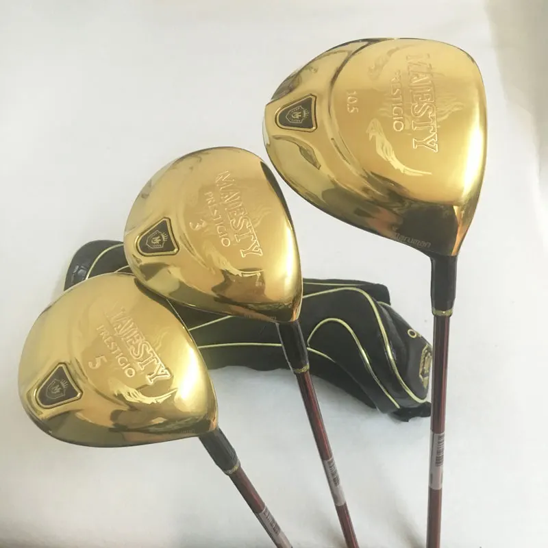 

New Golf clubs Maruman Majesty Prestigio 9 Golf wood set driver+fairway wood Graphite shaft R or S flex wood clubs Freeshipping