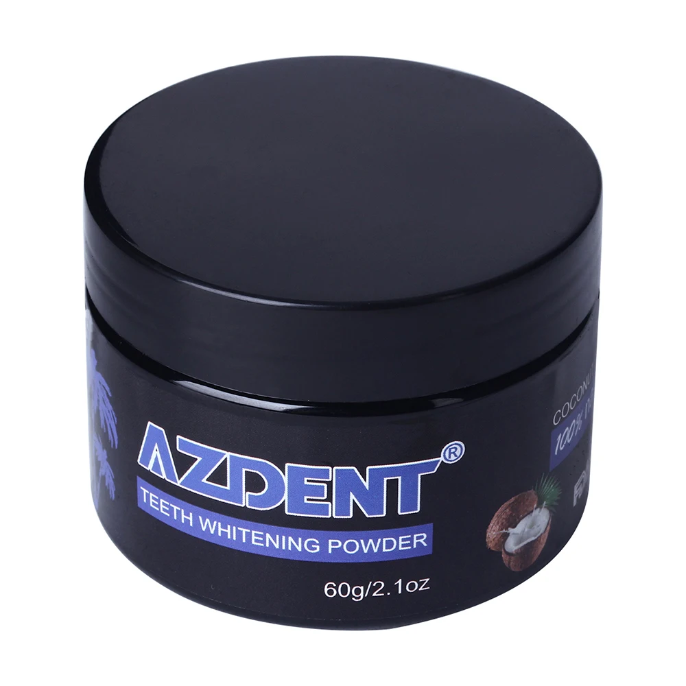 

AZDENT 60g Teeth Whitening Powder Natural Activated Coconut Charcoal Teeth Whitening Charcoal Powder Tartar Stain Removal Daily