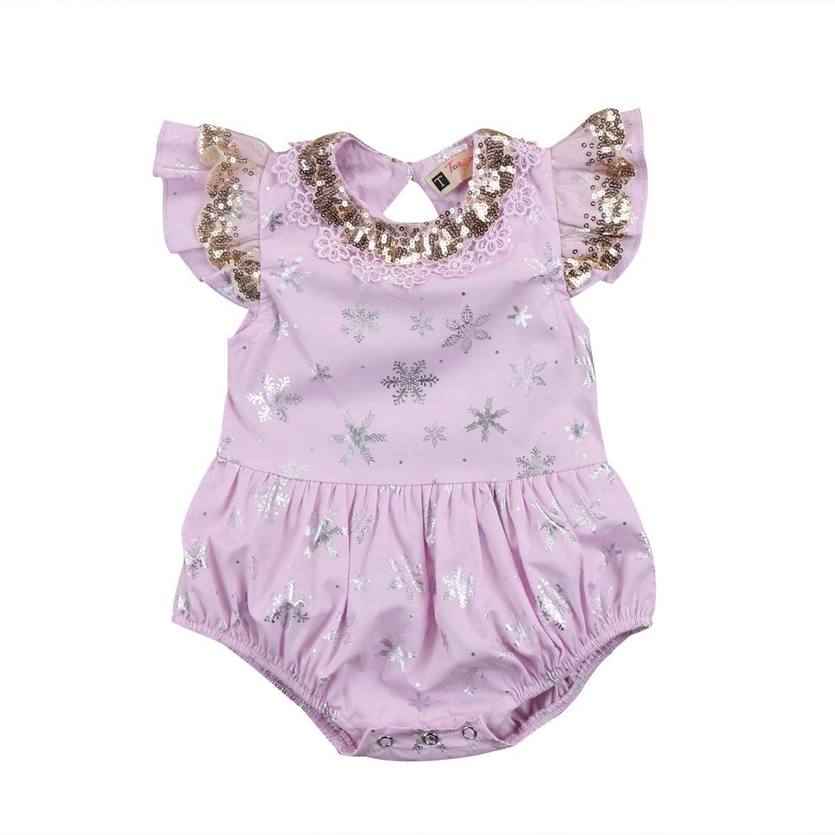 Рождественский комбинезон для девочек кружевной принцессы со снежинками и