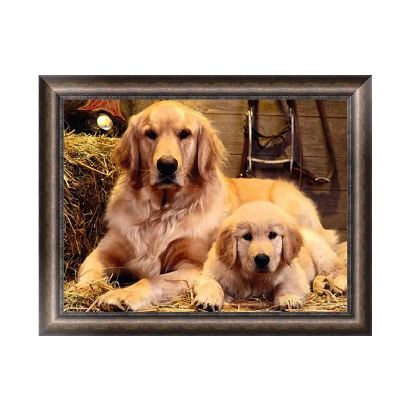 dog 5D Сделай Сам, трехмерная, полная, полимерная, алмазная, животное, вышивка крестиком, круглая, алмазная вышивка, цветок, цветение, Алмазная мозаика - Цвет: dog
