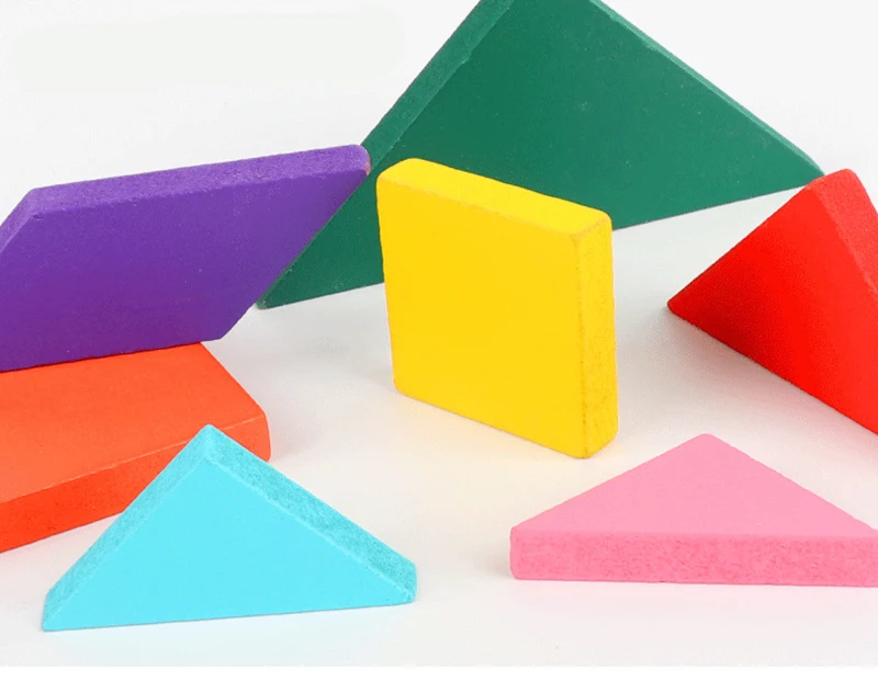 DIY Tangram головоломки деревянная доска танграмма в головоломки деревянные детские геометрические формы головоломки Развивающие игрушки интерактивные для детей новые