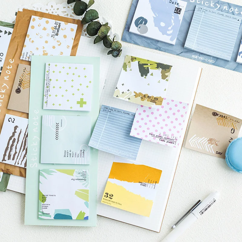 4 шт. Демисезонный цвет коллаж блокнот для заметок на клейкой основе лес Закладка