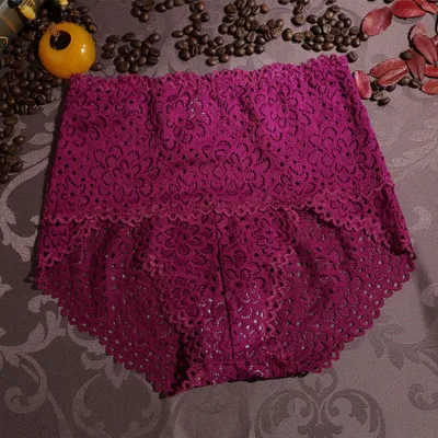 Wine Red Luckymily, женское нижнее белье размера плюс с высокой талией, без следов, сексуальные кружевные трусики, женское Бесшовное Белье, стринги, Трусы Танга - Цвет: Wine Red