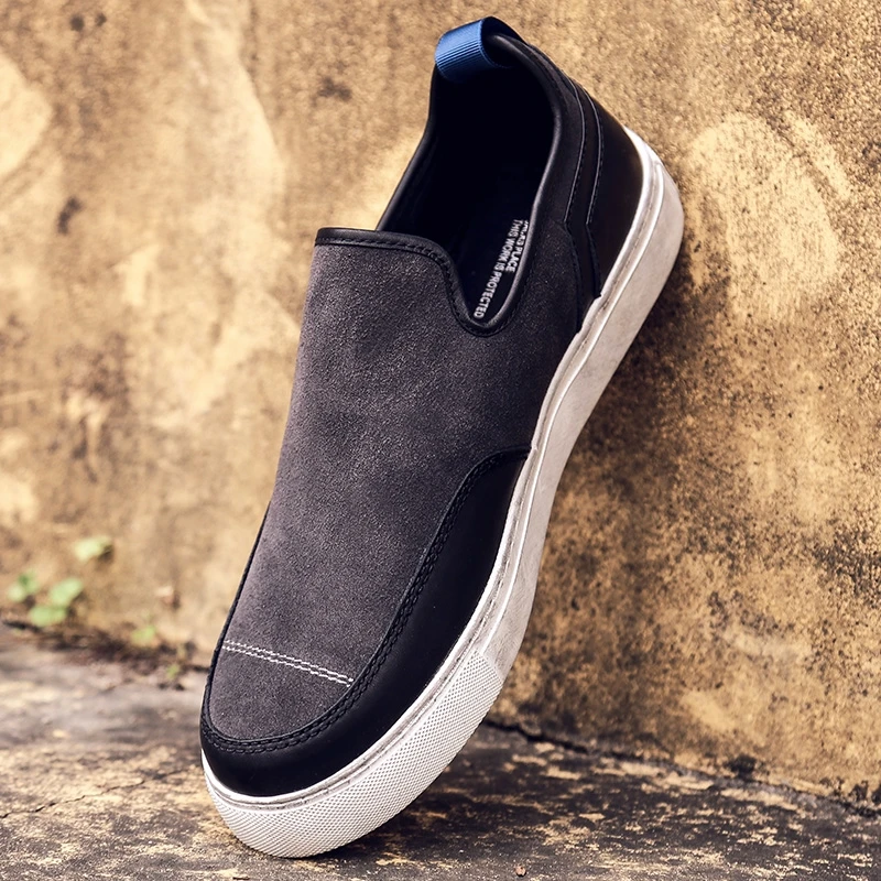 MYCORON 2018 New Men Genuine Leather Casual Boots Handmade Slip On Top Brand Driving Shoes Breathable Sapatenis Masculino | Обувь