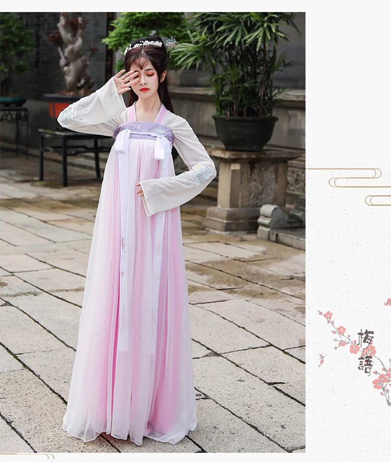 Hanfu Женский Китайский древний костюм розовое/зеленое платье феи карнавальный костюм Взрослый карнавальный наряд сценическая одежда Hanfu bl77