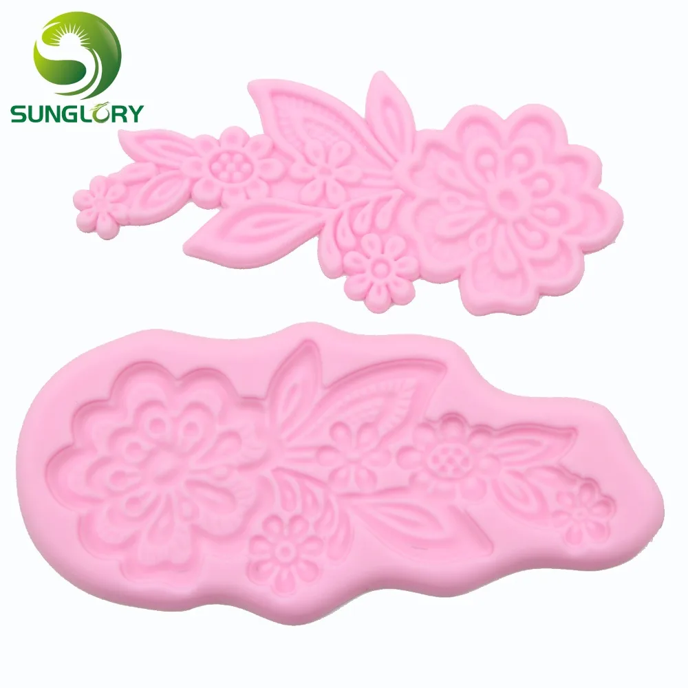 Форма для выпечки 3D Fondant силиконовая формочка в виде цветов кружевная форма