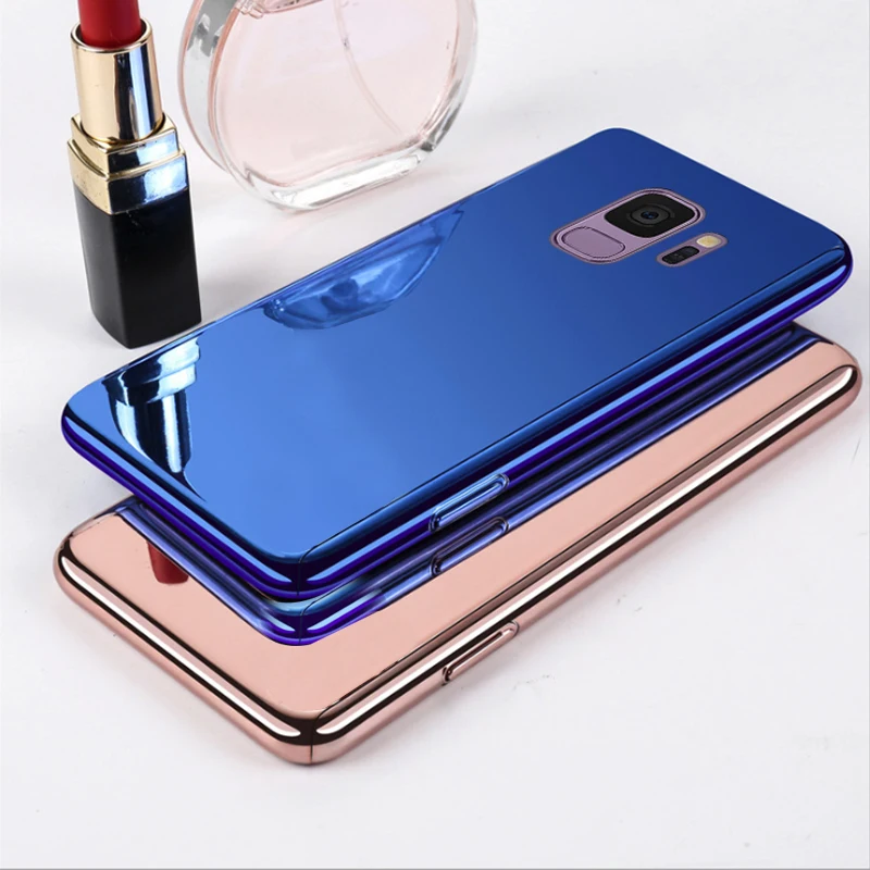 Coque чехол, чехол для samsung galaxy S9 Plus S 9 S9plus на покрытие зеркало 360 защитная задняя крышка с логотипом чехлы с закаленным стеклом