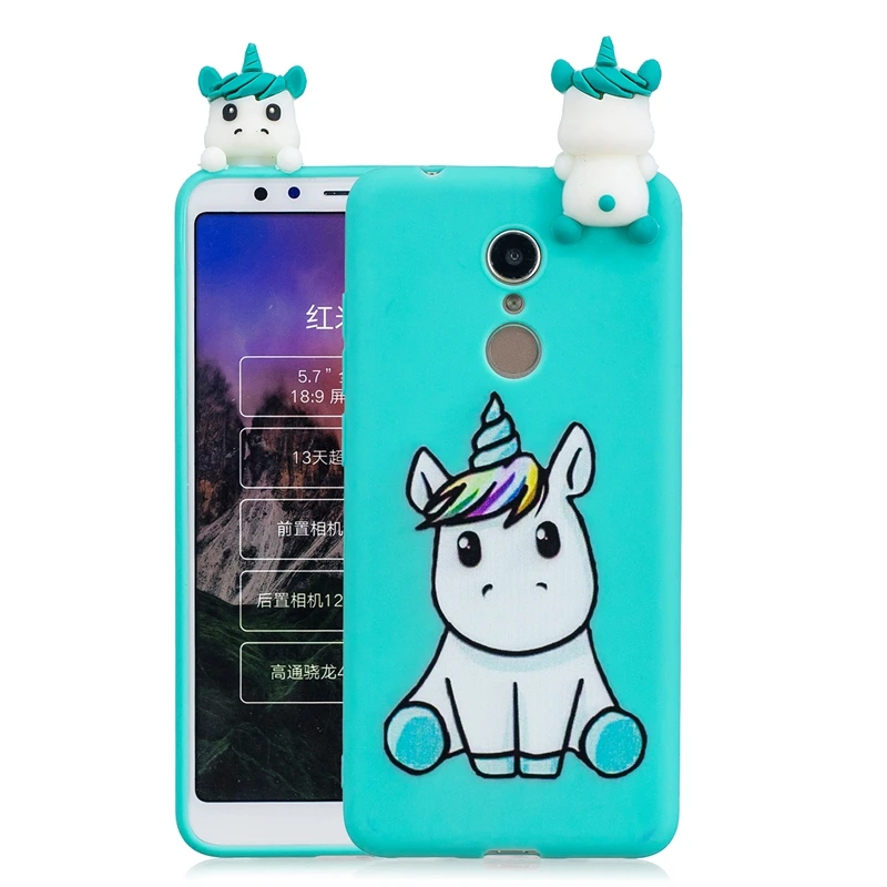 3D Case For Xiaomi Redmi 5 Plus Cute Panda Unicorn Phone Cases Coque Xiomi Etui |