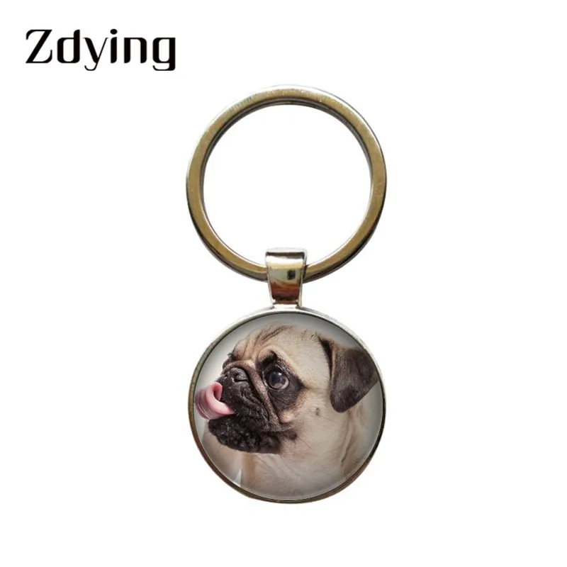 Брелок для ключей ZDYING Pet Terrier цепочка стекло кабошон металлический пудель