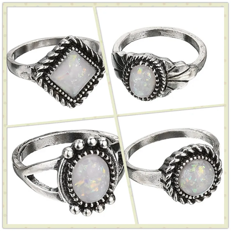 Женский комплект колец на фалангу винтажное геометрическое кольцо в стиле бохо с