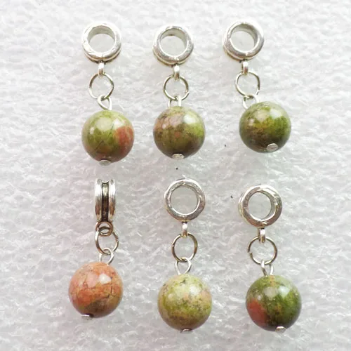 Бесплатная доставка 10 шт мм большое отверстие Unakite Драгоценный камень