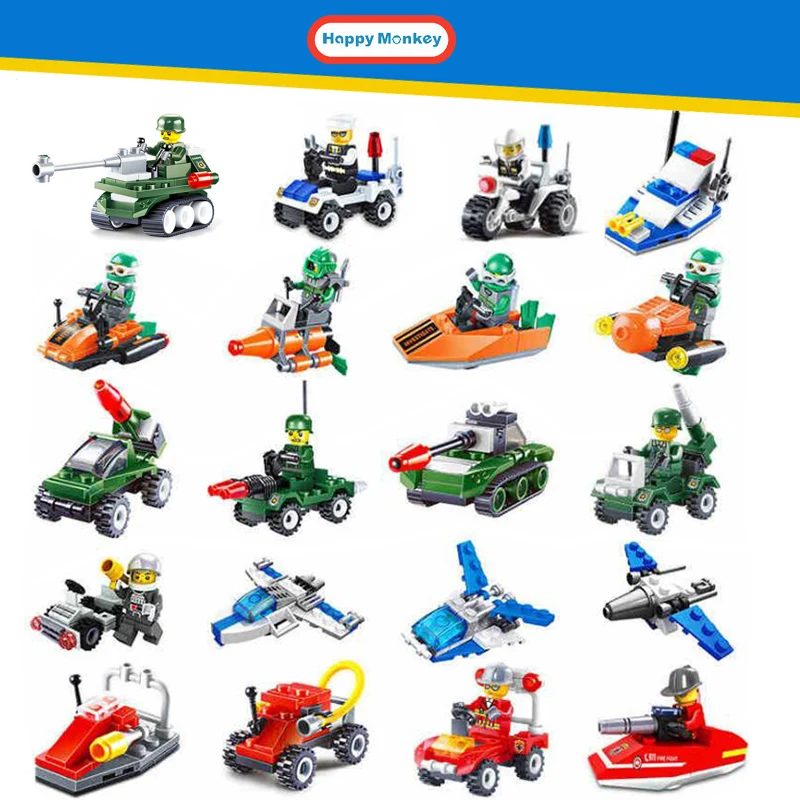 Оригинальные мини строительные блоки 22 вида для транспортировки совместимы с